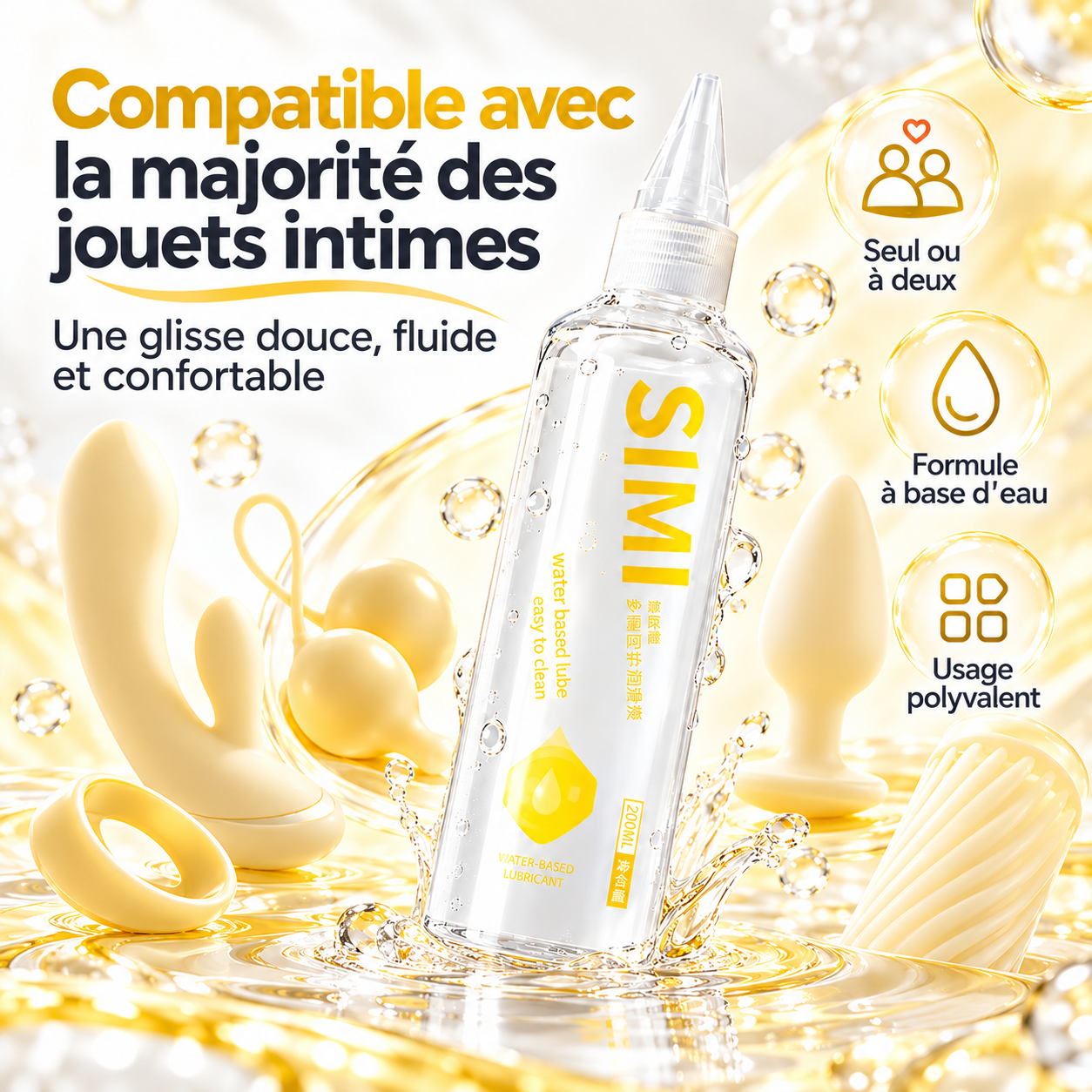 Lubrifiant Intime Sans Glycérine à l'Acide Hyaluronique – SIMI 200 ml – Image 4