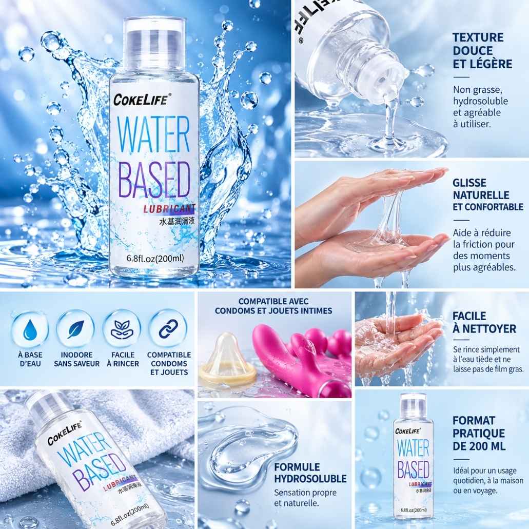 Lubrifiant intime à base d'eau COKELIFE 200 ml inodore