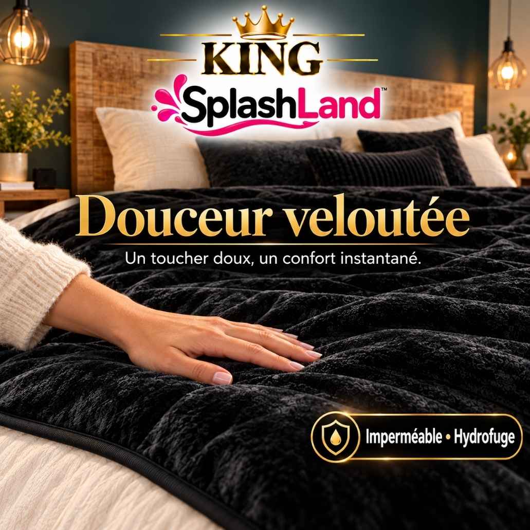Surface noire en polyester de la couverture hydrofuge SplashLand King