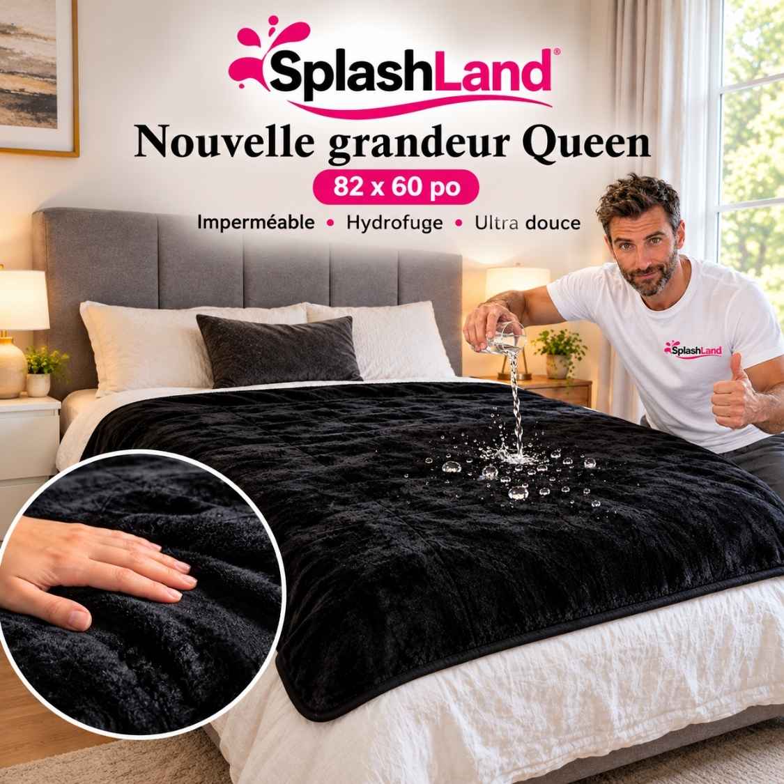 Protection de lit pour huile de massage et lubrifiant, SplashLand